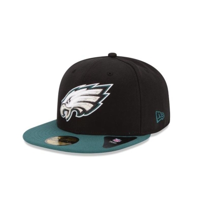 Black Philadelphia Eagles Hat - New Era NFL 59FIFTY Fitted Caps USA2106435